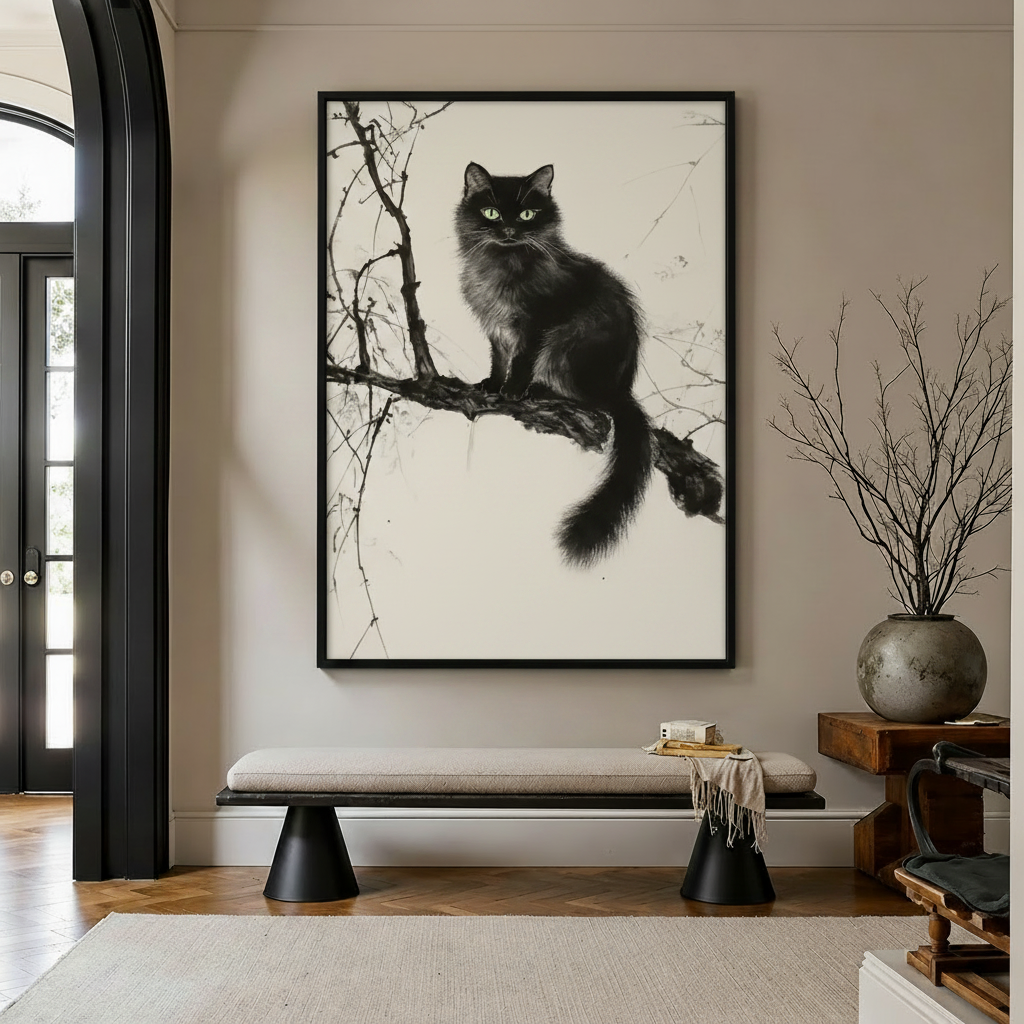 Black Cat Sketch - Entryway