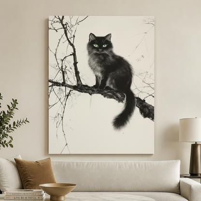 Black Cat Sketch - Gallery Wrap Canvas