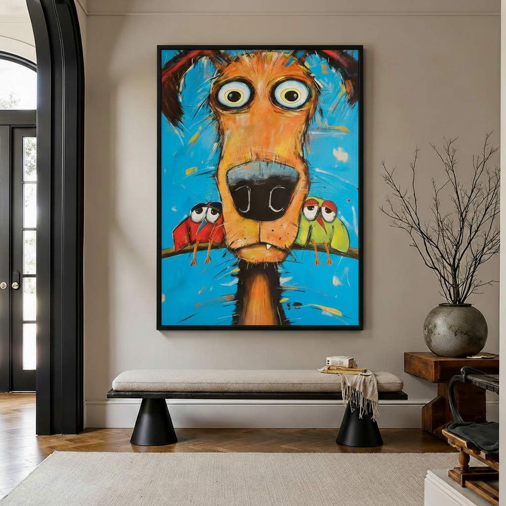 Crazy Dog in Entryway - Version A
