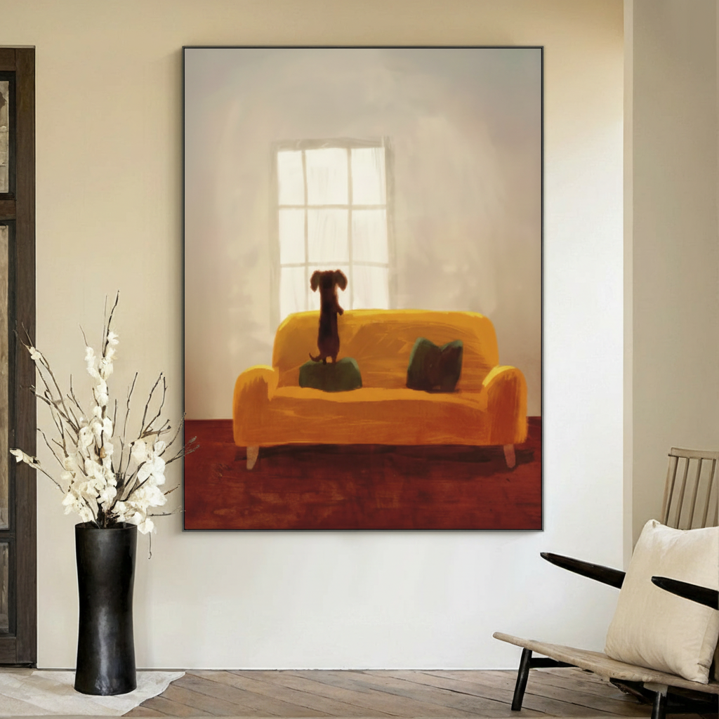 Dachshund Frameless - Beige Room Final