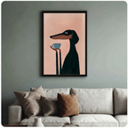 Whimsical dachshund wall art – gallery-grade canvas print perfect for dog lovers and contemporary interiors