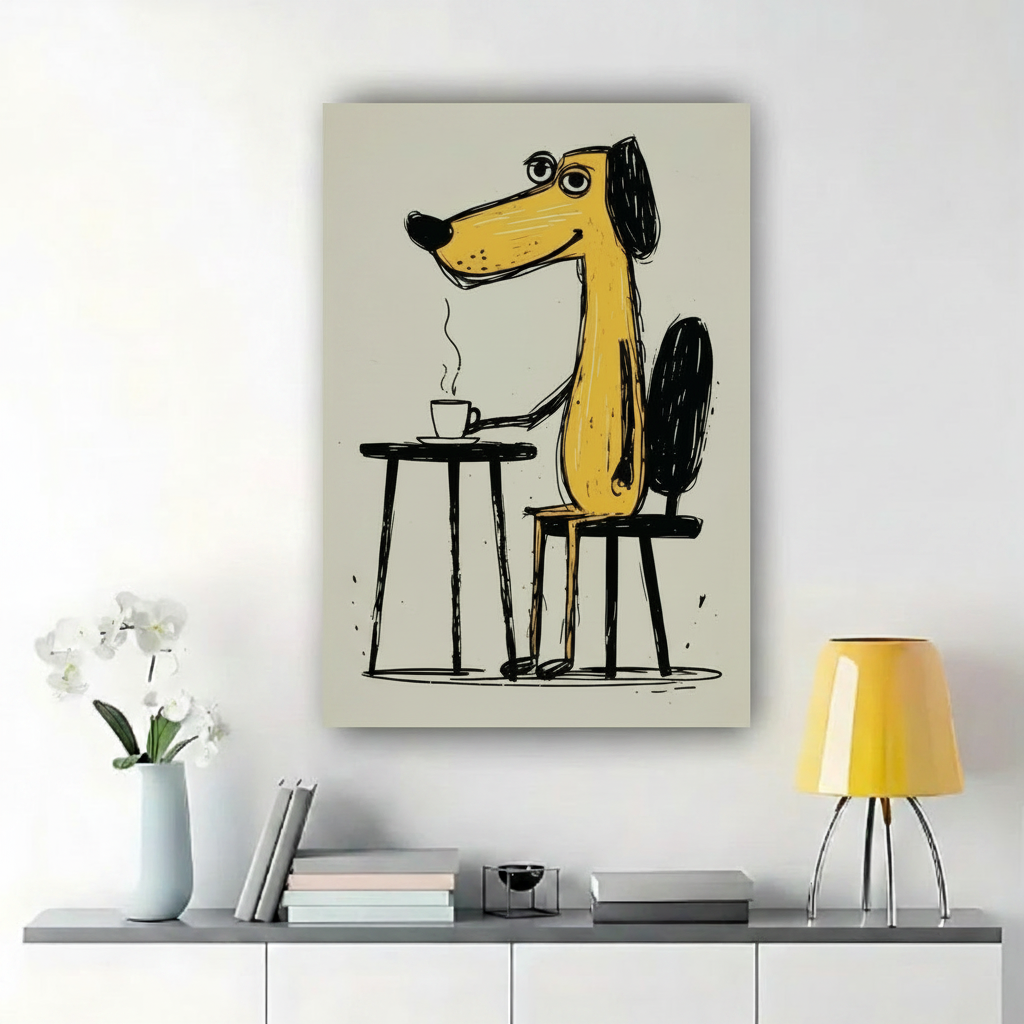 Dog Coffee Art – No Frame Square Lifestyle Mockup