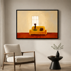 Dachshund Window Dreamer Canvas Wall Art