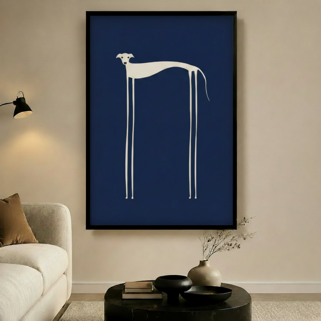 Greyhound Art in Living Room Scene