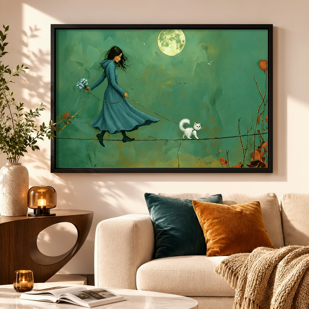 Moonlit Walk – Cozy Living Room Sofa Mockup