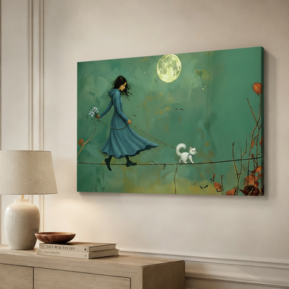 Moonlit Walk – Frameless Canvas Console Mockup