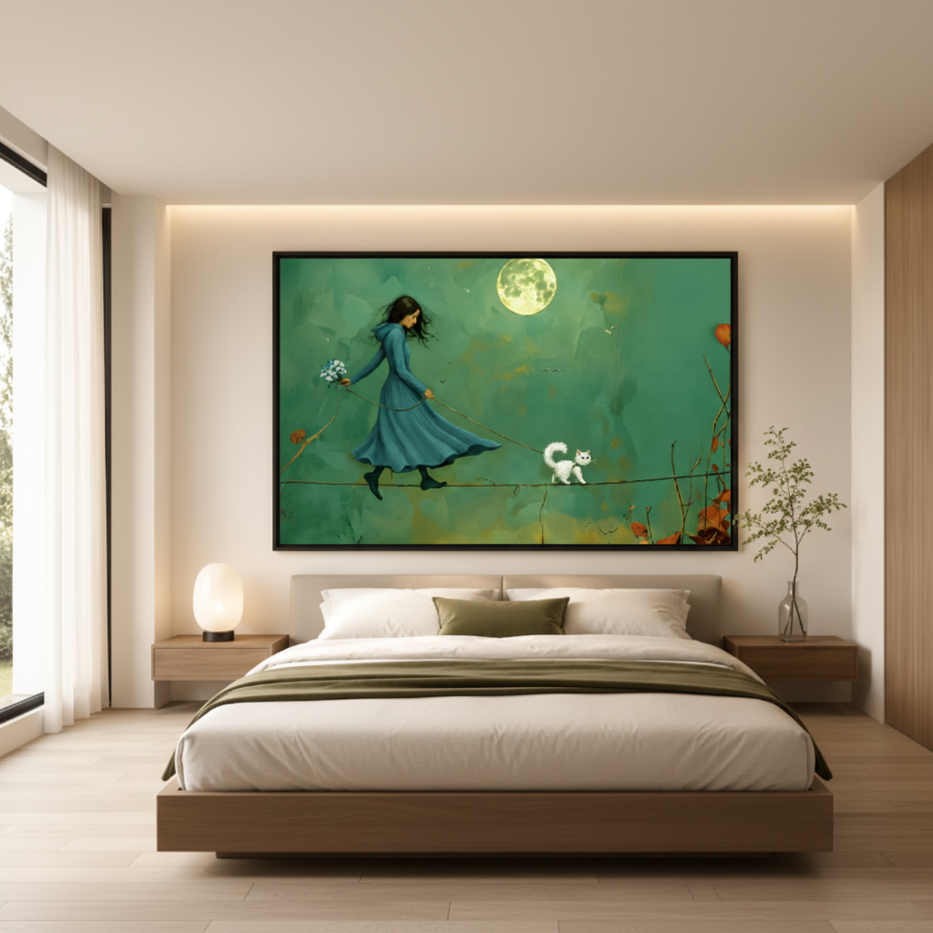 Moonlit Walk – Square Bedroom Thicker Frame